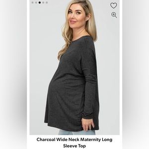 Motherhood Maternity Gray Wide Neck long sleeve T-shirt Tunic size Medium